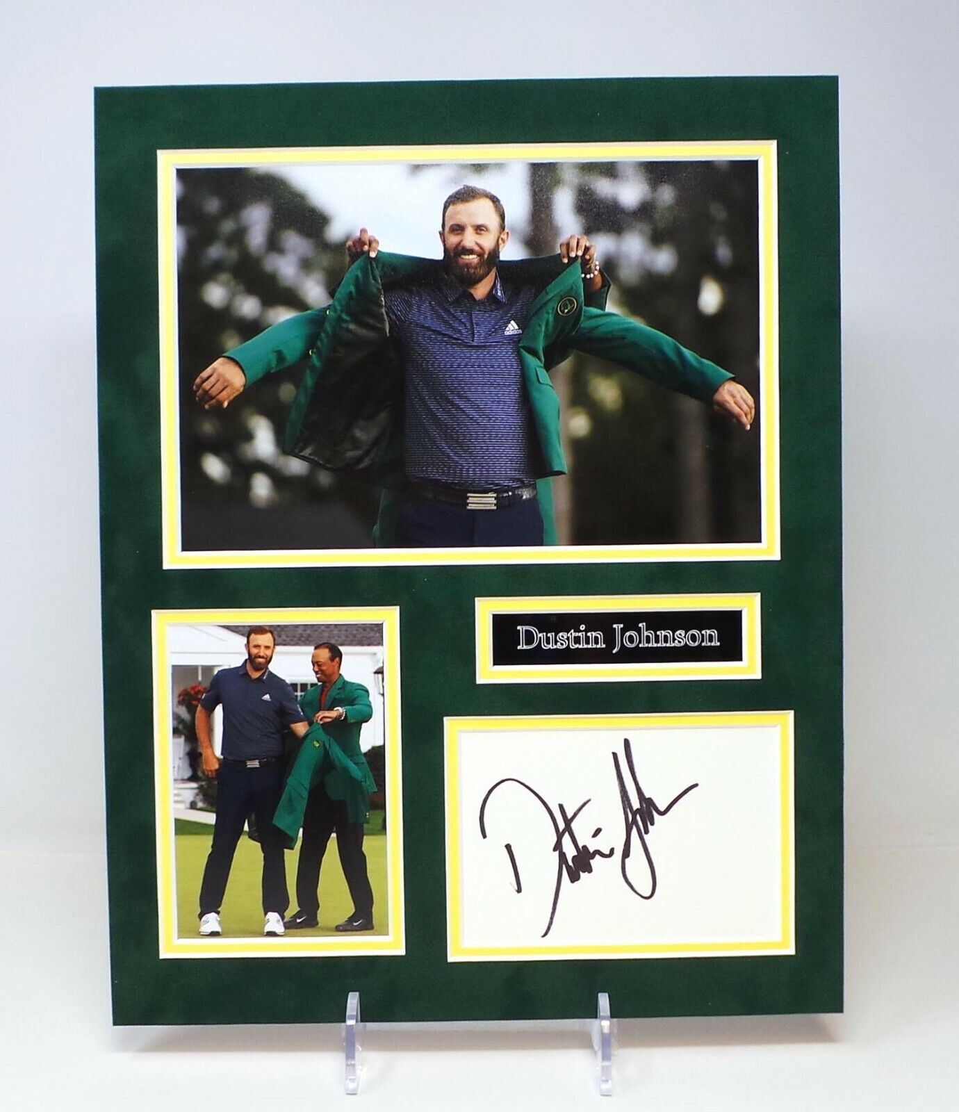 Dustin JOHNSON Signed Mounted Photo Poster painting Display 1 AFTAL RD COA The Masters Winner