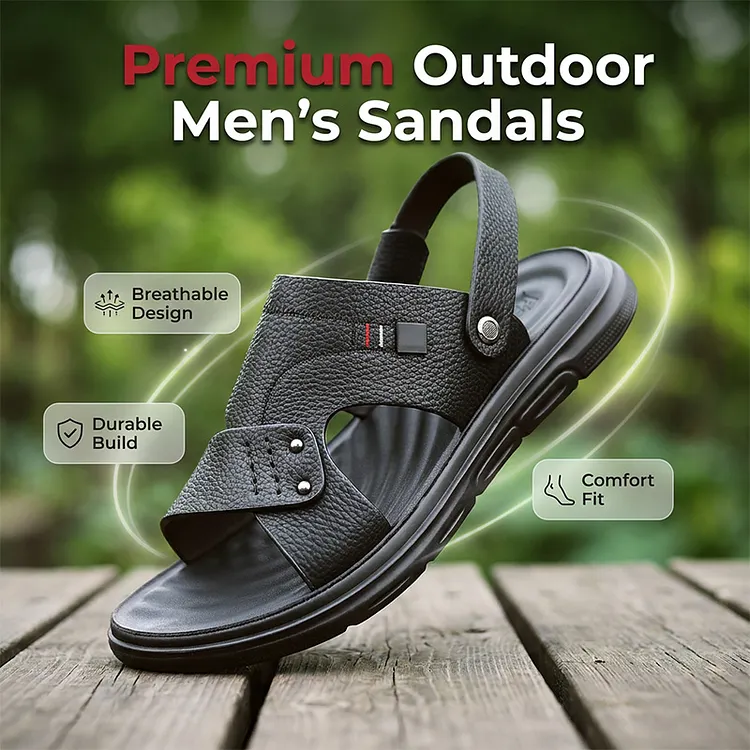 Men's Convertible PU Leather Sandals