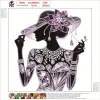 Elegante Dame - speziell geformte Diamond Painting - 30*30cm