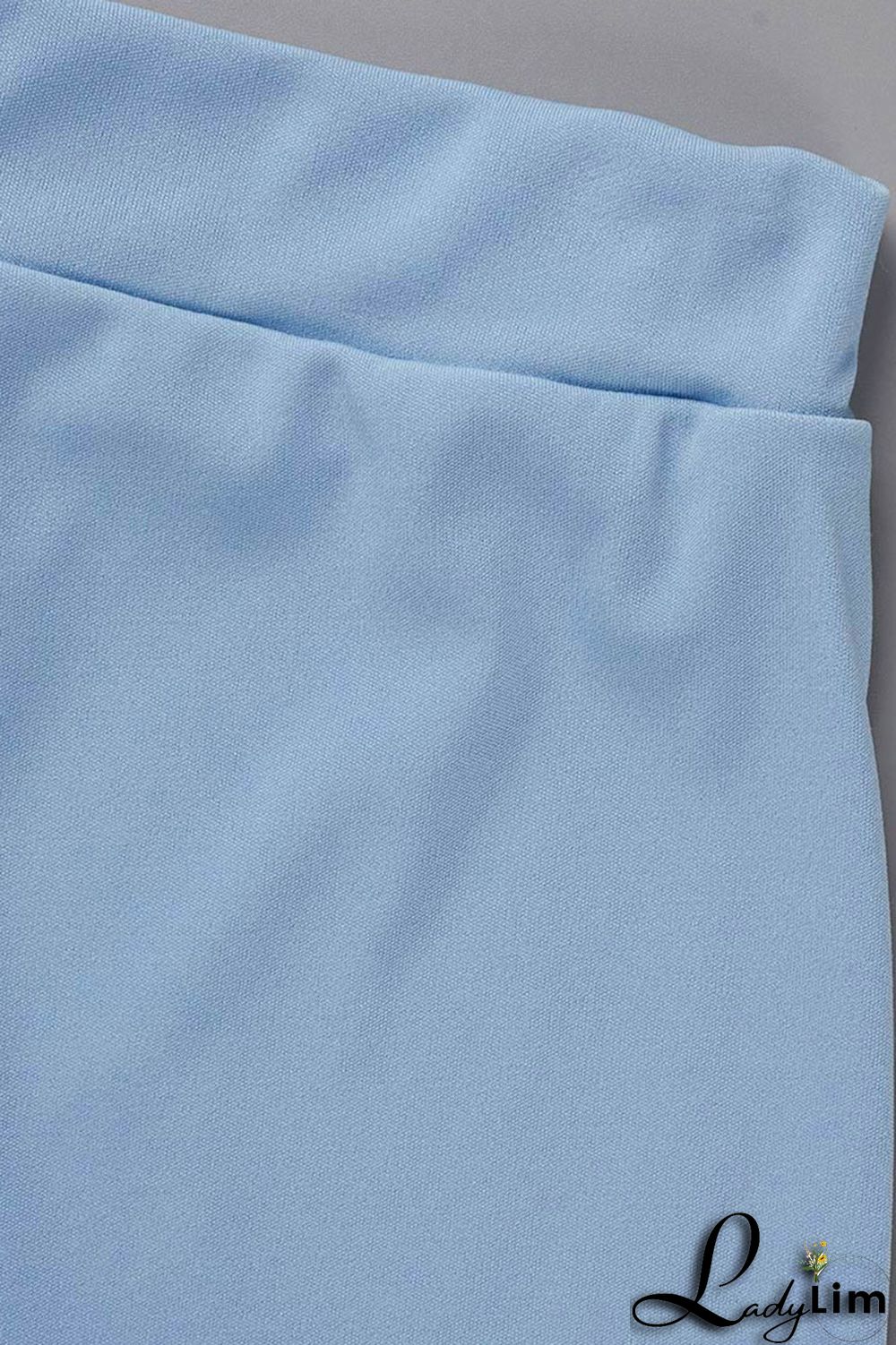 Cyan Fashion Casual Solid Patchwork Feathers O Neck Sleeveless Two Pieces