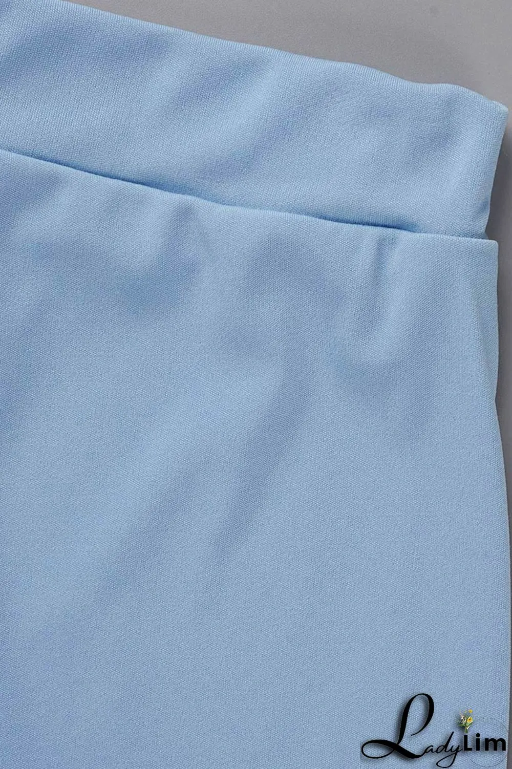 Cyan Fashion Casual Solid Patchwork Feathers O Neck Sleeveless Two Pieces