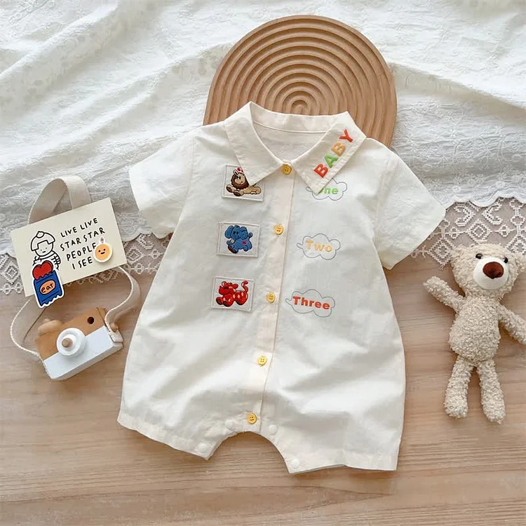 ONE TWO THREE BABY Animal Polo Romper