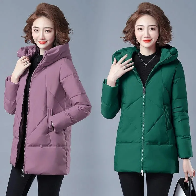 2021 New Women Parkas Winter Jacket Long Warm Parkas Female Thick Coats Cotton Padded Parka Casual Jackets Hooded Outwear Female
