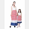 Family Matching Lace Stitching Sleeveless Mother Daughter Dress