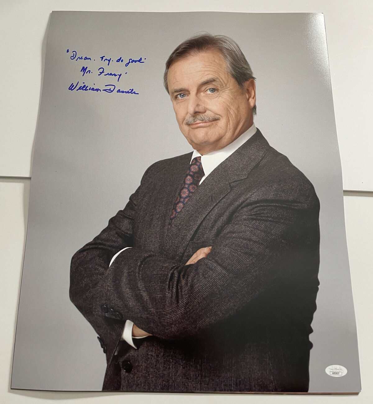 William Daniels Signed BOY MEETS WORLD Mr FEENY 16x20 Photo Poster painting Autograph JSA COA