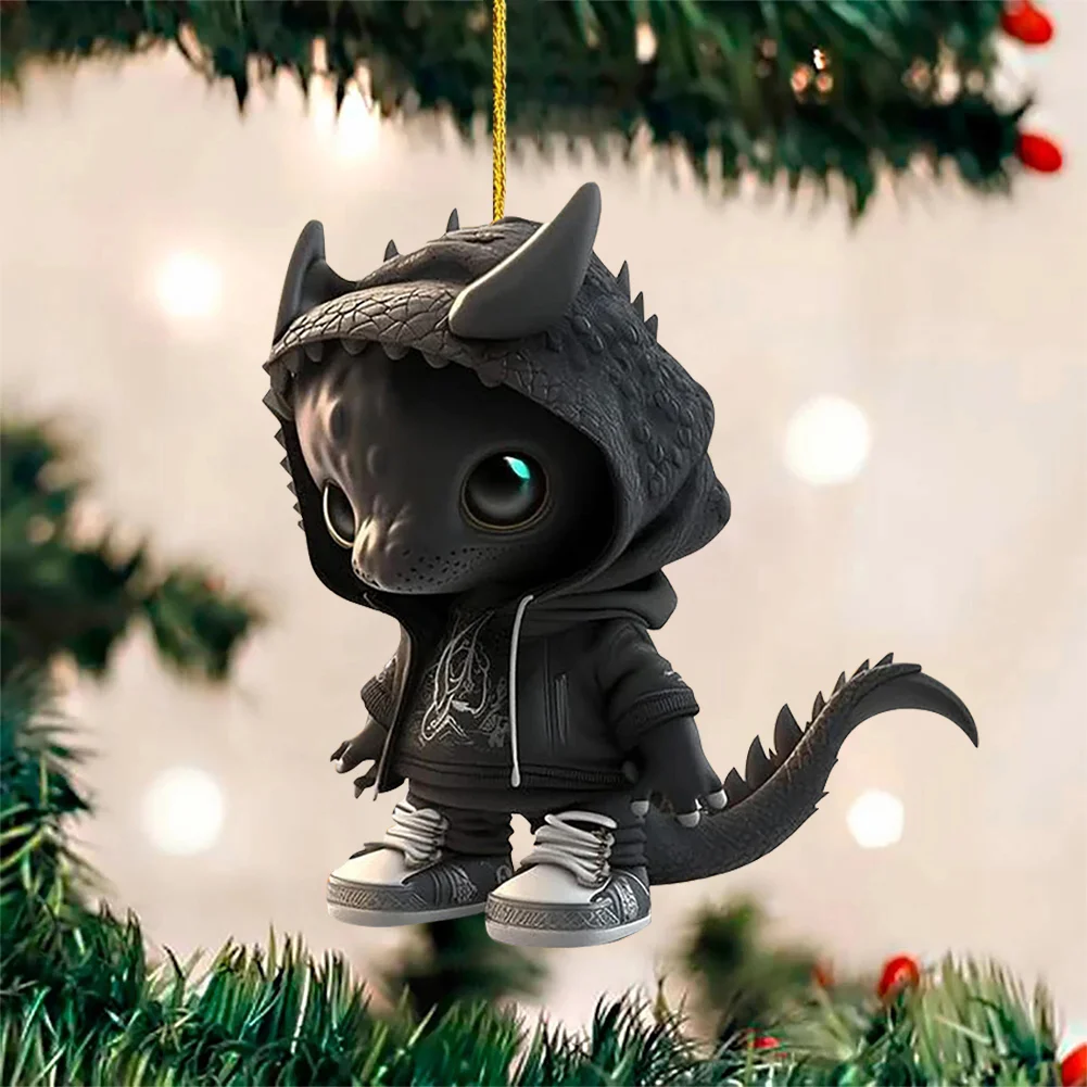 Christmas Dragon Tree Pendant Novelty Cute Acrylic Party Favors (I)