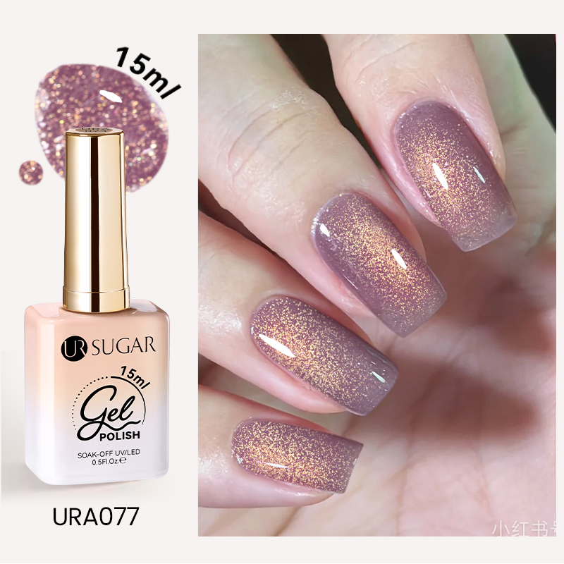 Needmkt UR SUGAR 15ml Champagne Water Light Cat Magnetic Gel Nail Polish Vernis Semi Permanent Soak Off Crystal Gel Polish For Nails