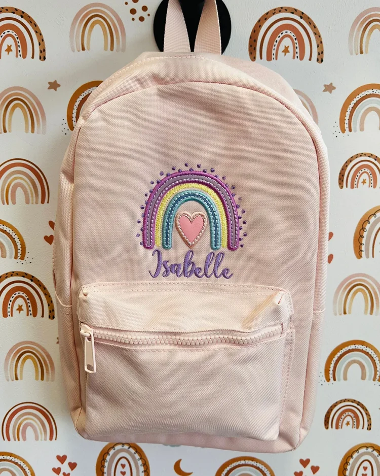 Name embroidered backpack hotsell