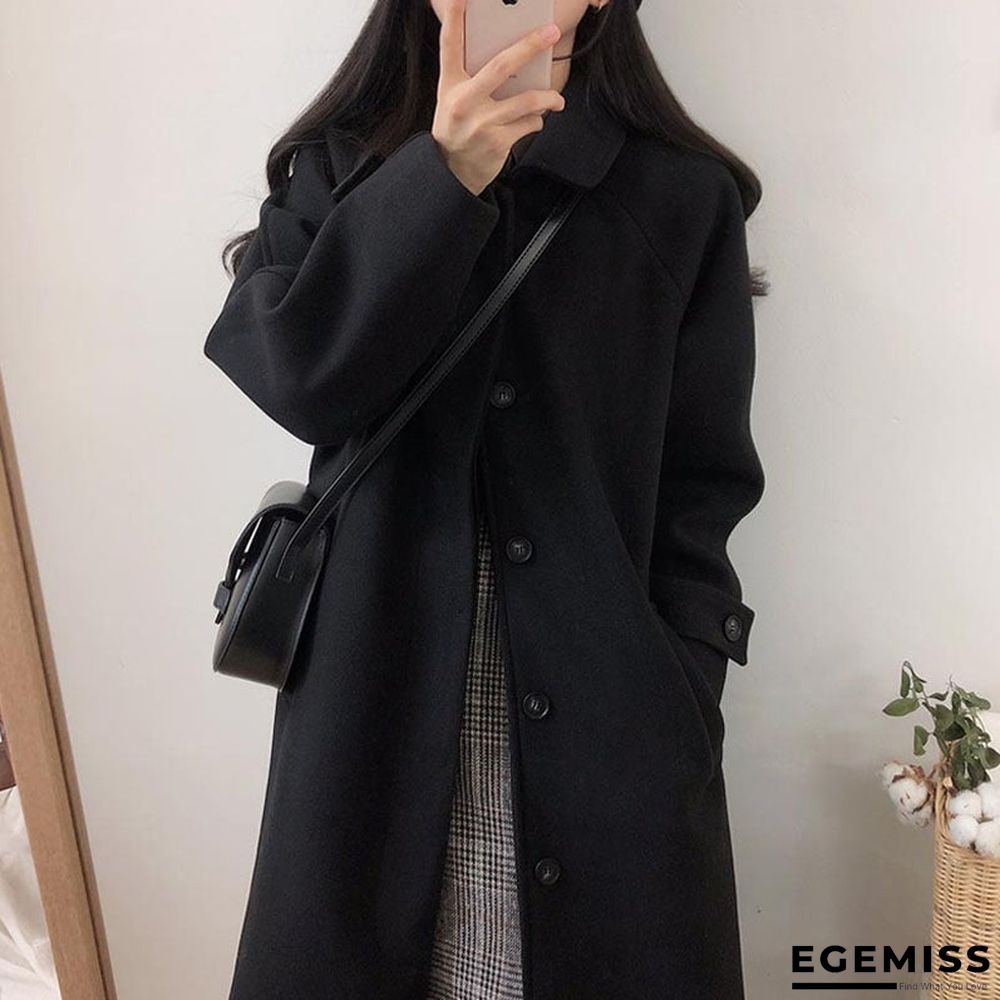 Autumn and Winter Black Long Coat Thickening | EGEMISS