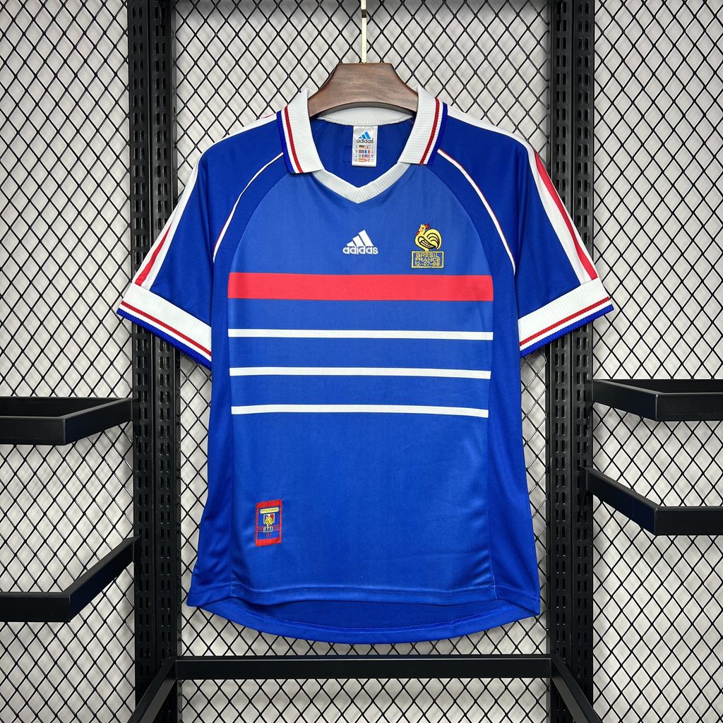 Équipe de France maillot foot 1998 retro Maillot De Fou, site maillot de foot pas cher