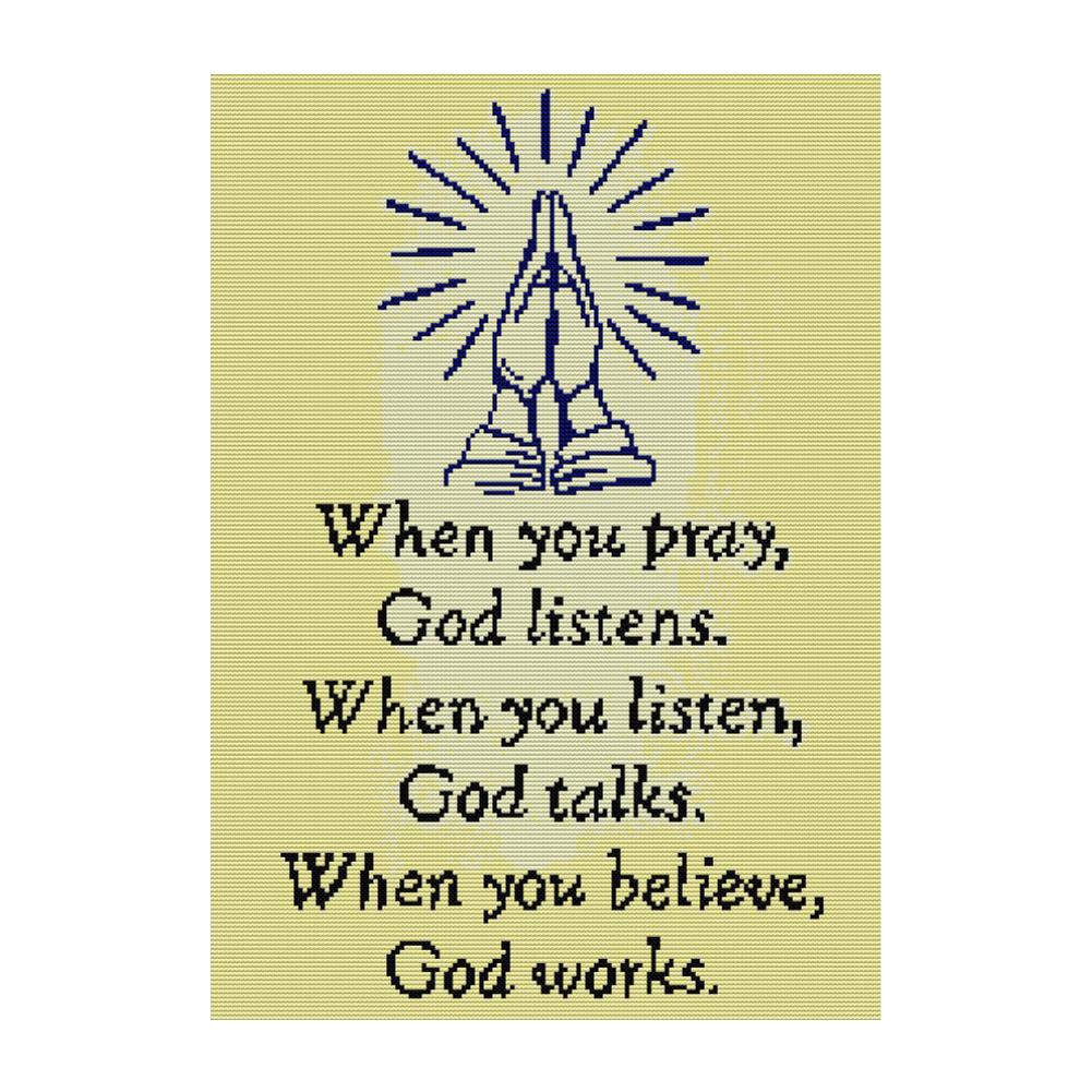 

God Bless Us - 14CT Stamped Cross Stitch - 35*47cm, 501 Original