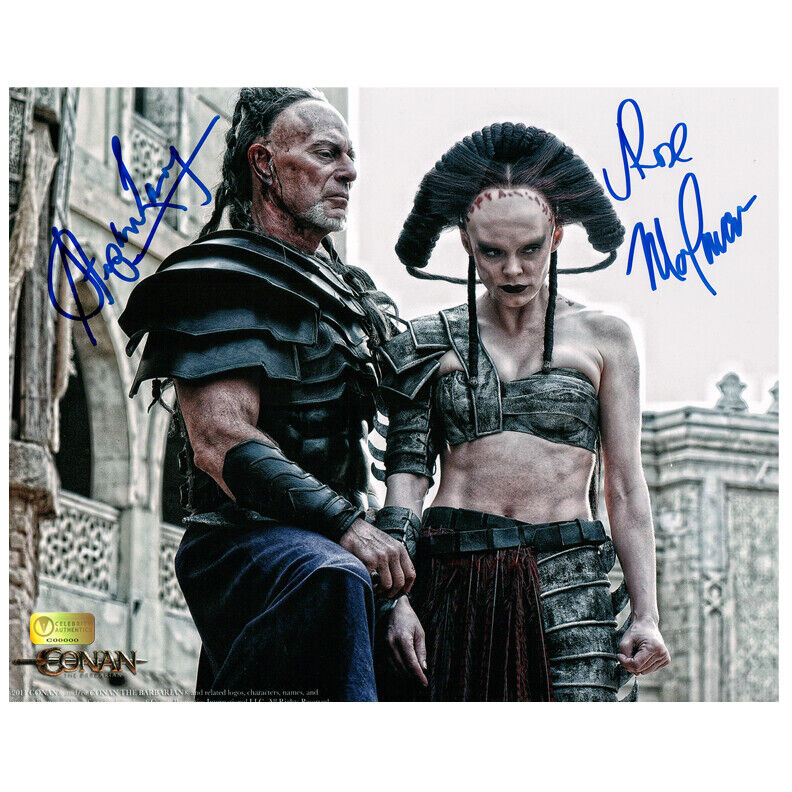 Rose McGowan Stephen Lang Autographed Conan the Barbarian Marique Zym 8×10 Photo Poster painting