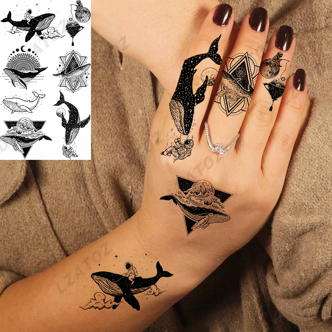 Sdrawing Eye Flower Temporary Tattoos For Woman Adults Rose Butterfly Tiny Fake Tattoo Sticker 3D Finger Waterproof Tatoos
