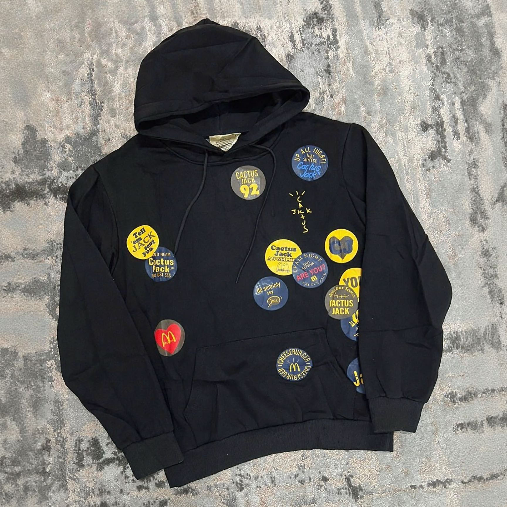Cactus Jack By Travis Scott X McDonald's Sticker Bomb Cotton Long Sleeve Hoodie