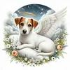 Diamond Painting-DIY Full Round Drill Angel Dog(40*40 CM)