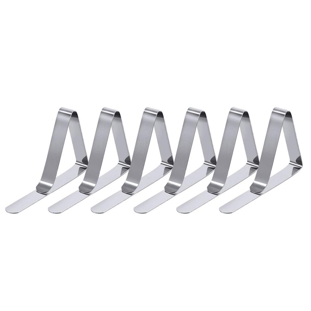 

6pcs Stainless Steel Tablecloth Clamps Table Cover Holder Board Stable Clip, 501 Original