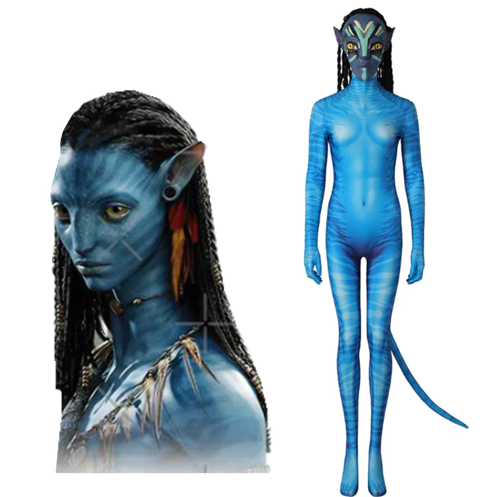 Avatar:The Way of Water Neytiri Cosplay Costume Jumpsuit Mask Outfits Halloween Carnival Suit