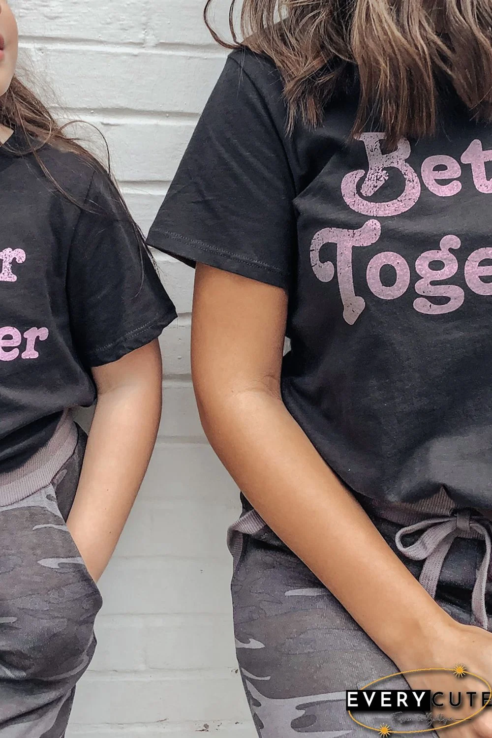 Mom&rsquo;s Family Matching Two-piece Letter Camo Print Short Sleeve Lounge Set