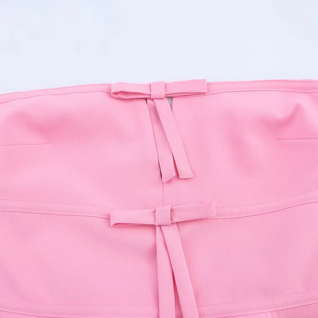 Nigikala Nigikala Women's Clothing INS Net Red Blasting Bow Trim Tset