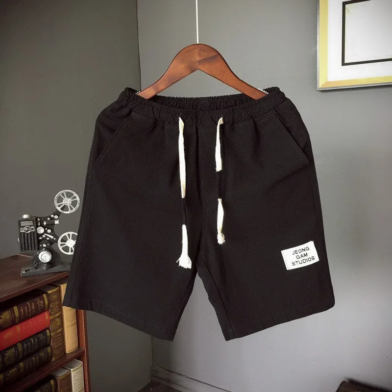 Shorts Men 2019 Summer Casual Shorts Mens Bermuda Breathable Linen Cotton Trousers Beach Board Shorts Male Homme Plus Size M-5XL