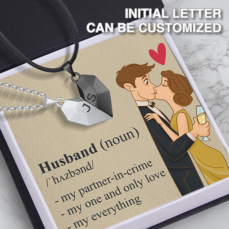 To My Husband Magnetic Heart Necklace Custom My Everything Necklace