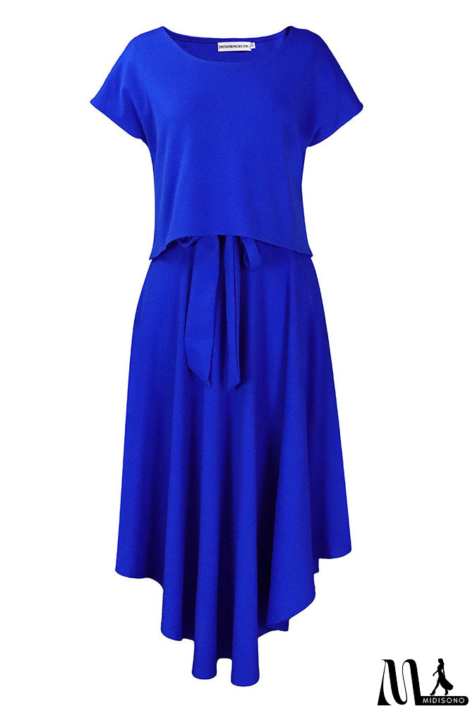 MidiSono - Red Knee Length A-Line Dress On Sale