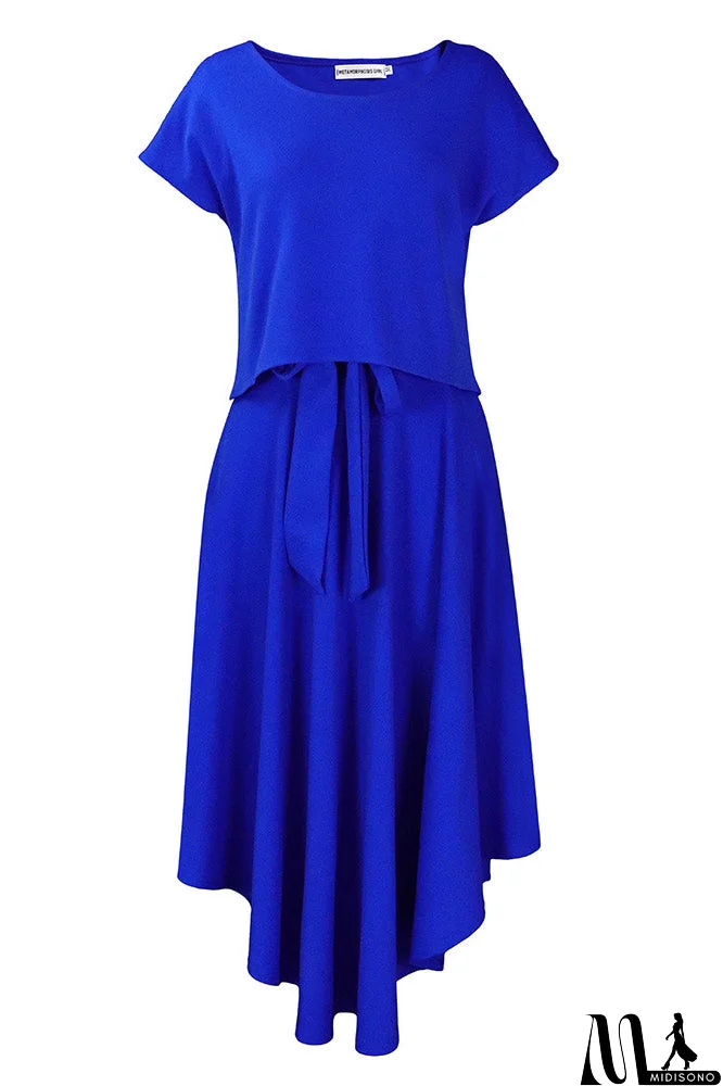 MidiSono - Red Knee Length A-Line Dress On Sale