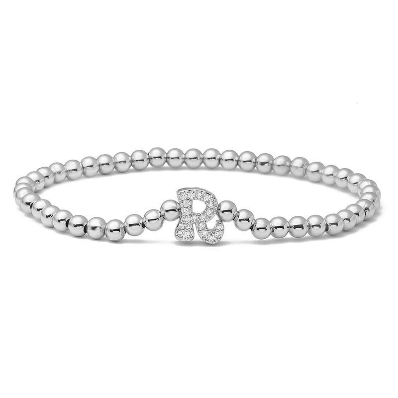 Vintage Style Minimalist Classic Style Letter Copper Zircon 18K Gold Plated Inlay Bracelets