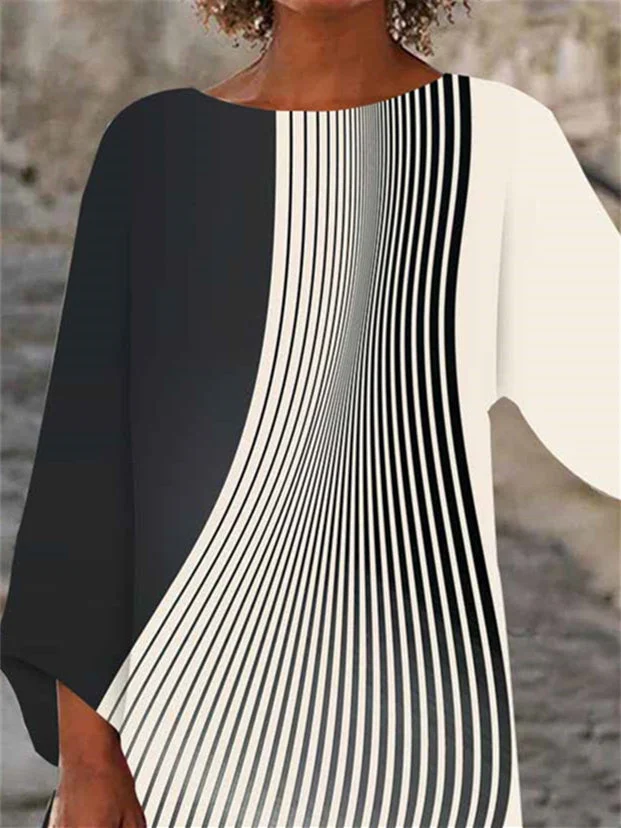 Women Half Sleeve V-neck Solid Color Dress