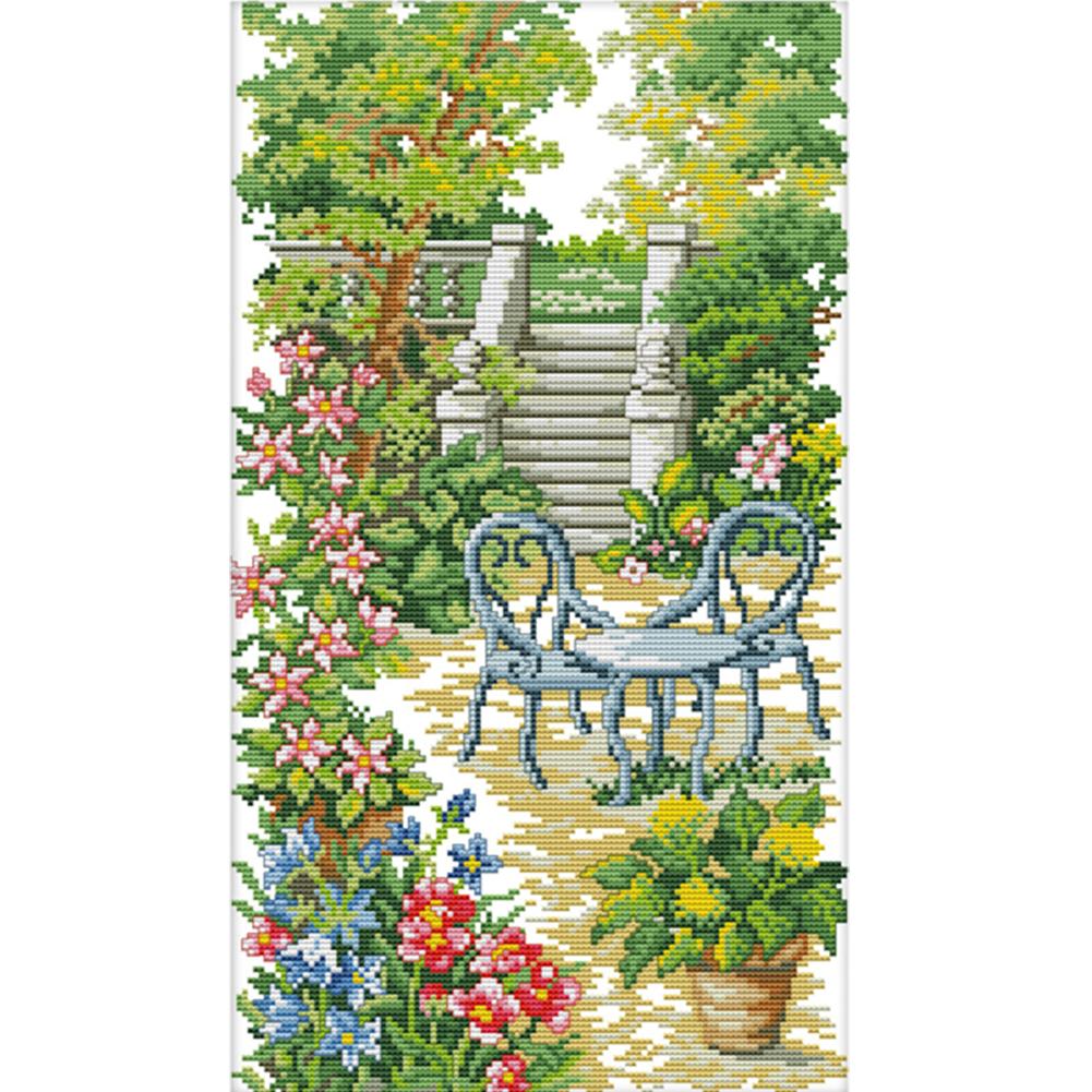 

Garden Stairs - 14CT Stamped Cross Stitch - 45x28cm, 501 Original