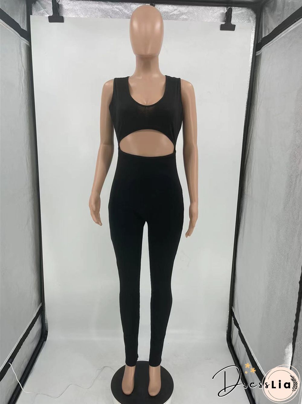 Sleeveless Cut Out Skinny One Piece Jumpsuit