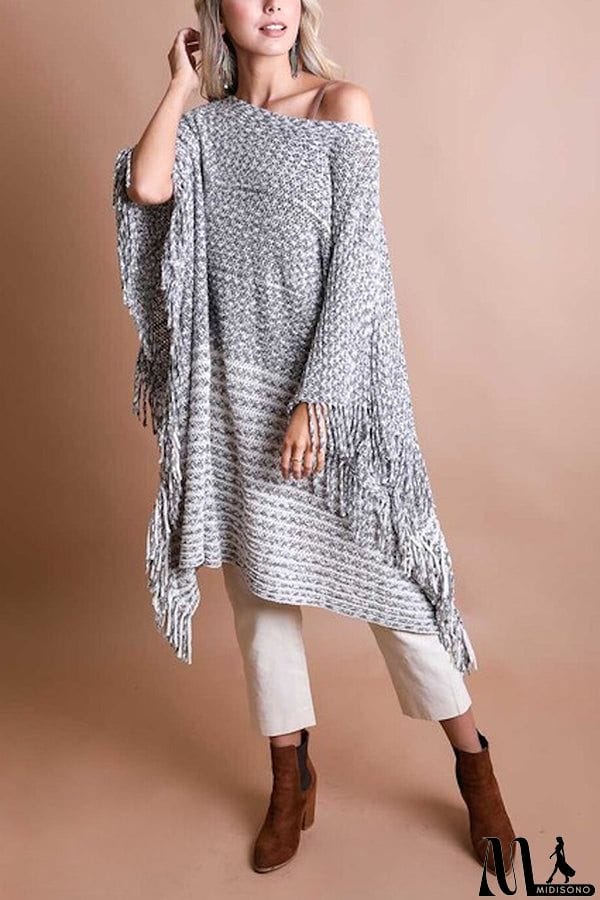 MidiSono - Sweet And Innocent Chenille Poncho Top