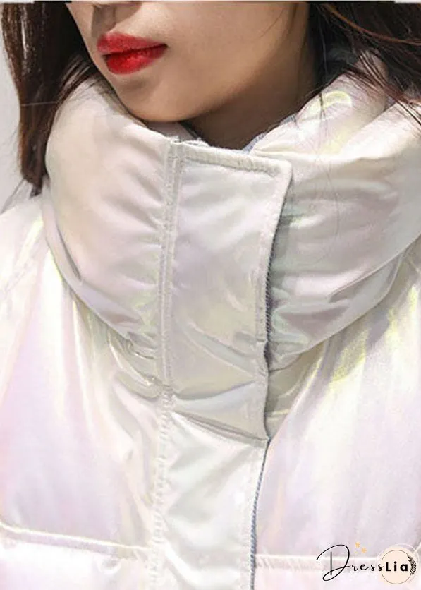 Modern White Denim Patchwork Original Design Duck Down Puffers Jackets Winter