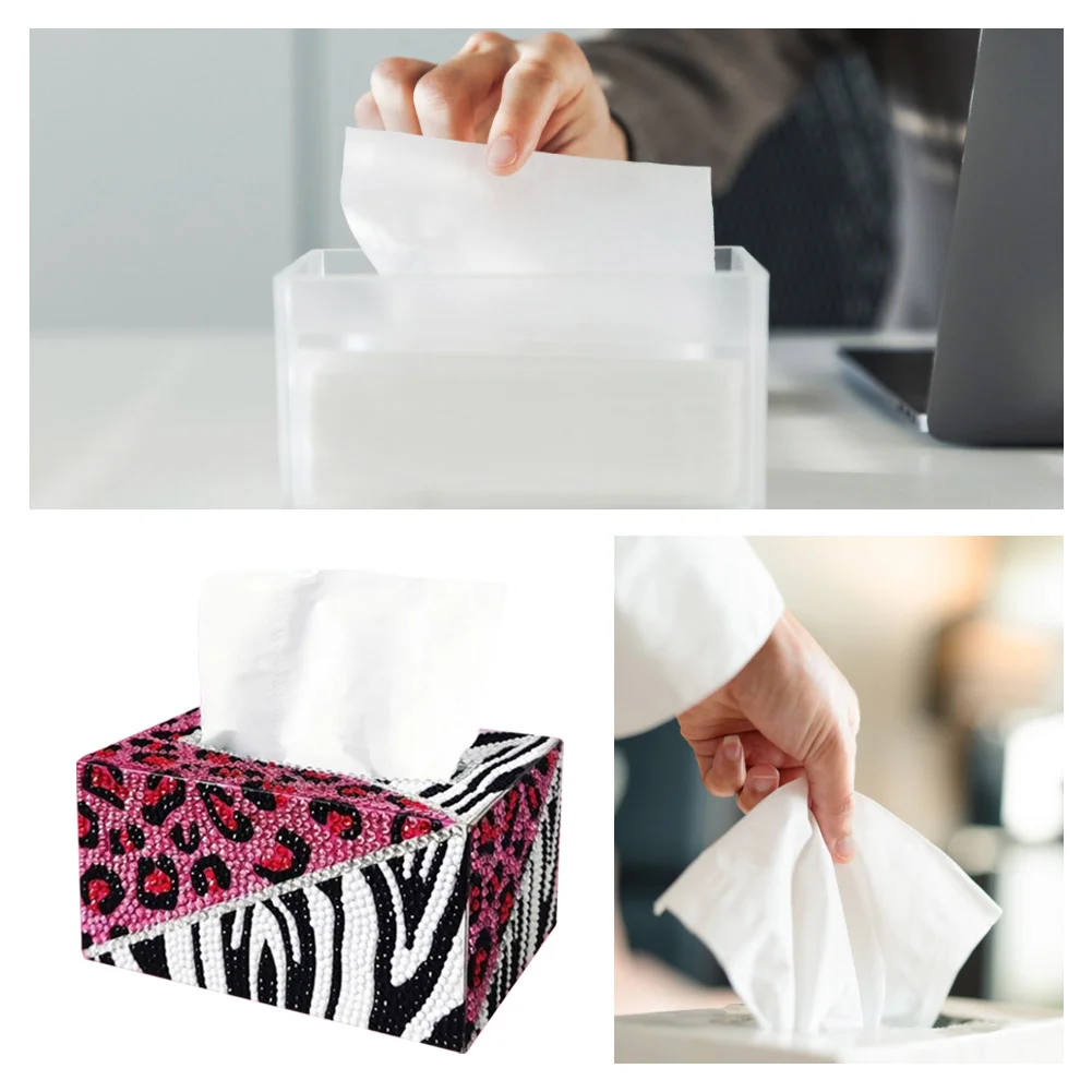 DIY Diamond Painting Tissue Box - Leopard Grain