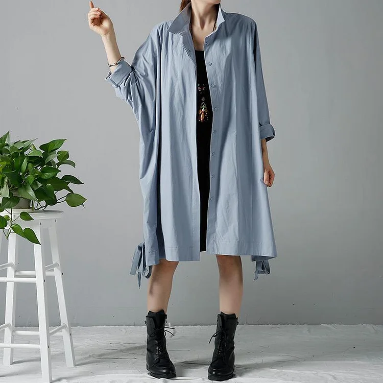 Blue oversize women coats trench cardigans