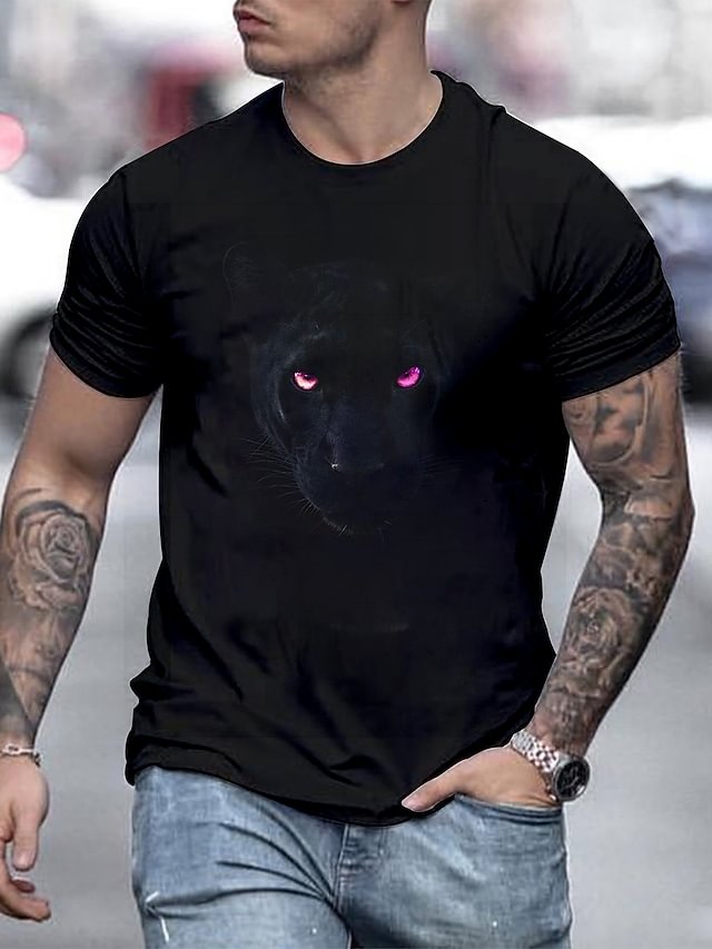 Men's T-Shirt 3D Print Short Sleeve Casual Tops
