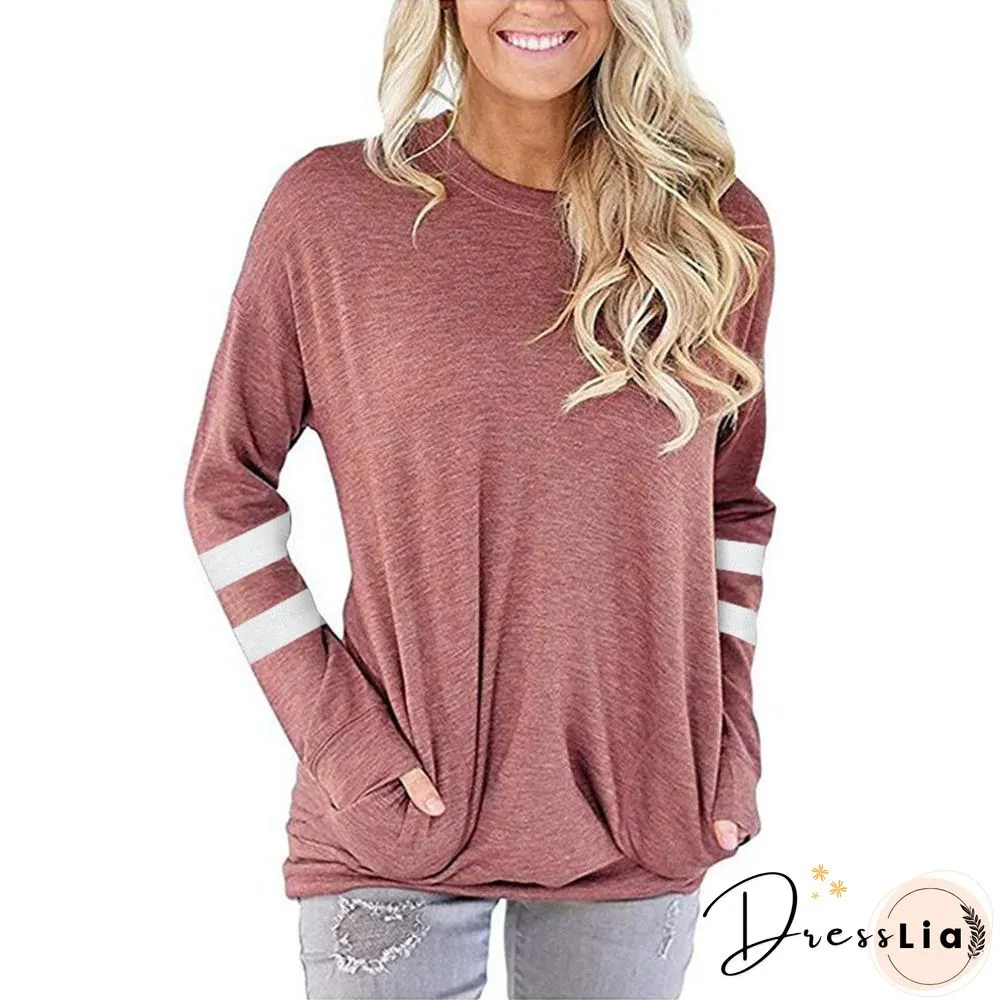 Manga Larga Tops Women Pink Long Sleeve Tees Ropa Mujer Spring Womens Fashion Tunique