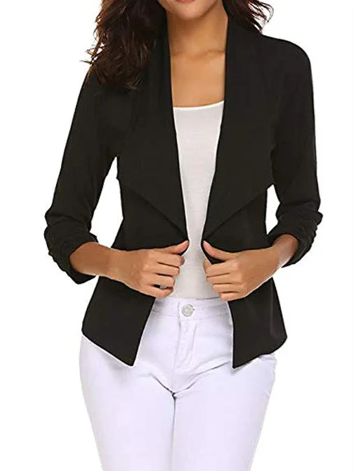 Women's Solid Color Long Sleeve Suit Top