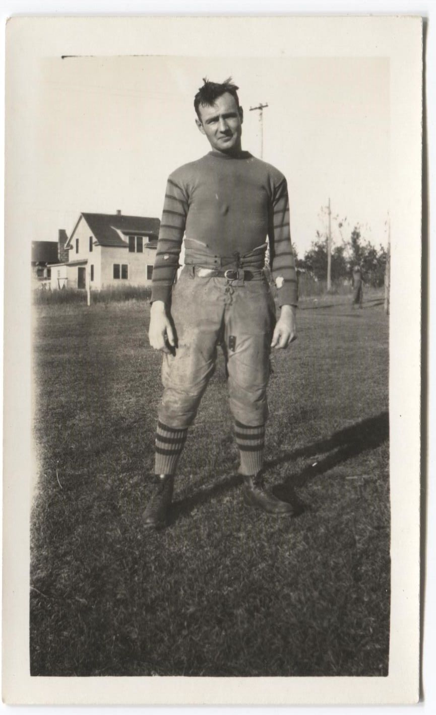 1924 Ed Moe Augustana College Football Type 1 Original Snapshot Photo Poster painting