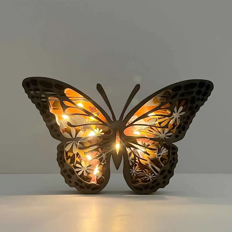 WoodyOrnament Monarch Butterfly Carving Handcraft Gift