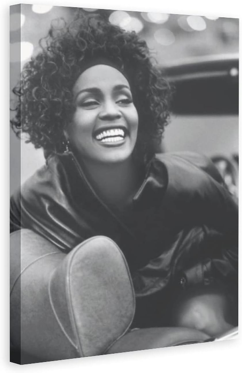 Famous Singer Beautiful Actor Whitney Houston (17) Canvas Poster Bedroom Decor Sports Landscape Office Room Decor Gift,Canvas Poster Wall Art Decor Print Picture Paintings for Living Room Bedroom Deco 12x18inchs(30x45cm)
