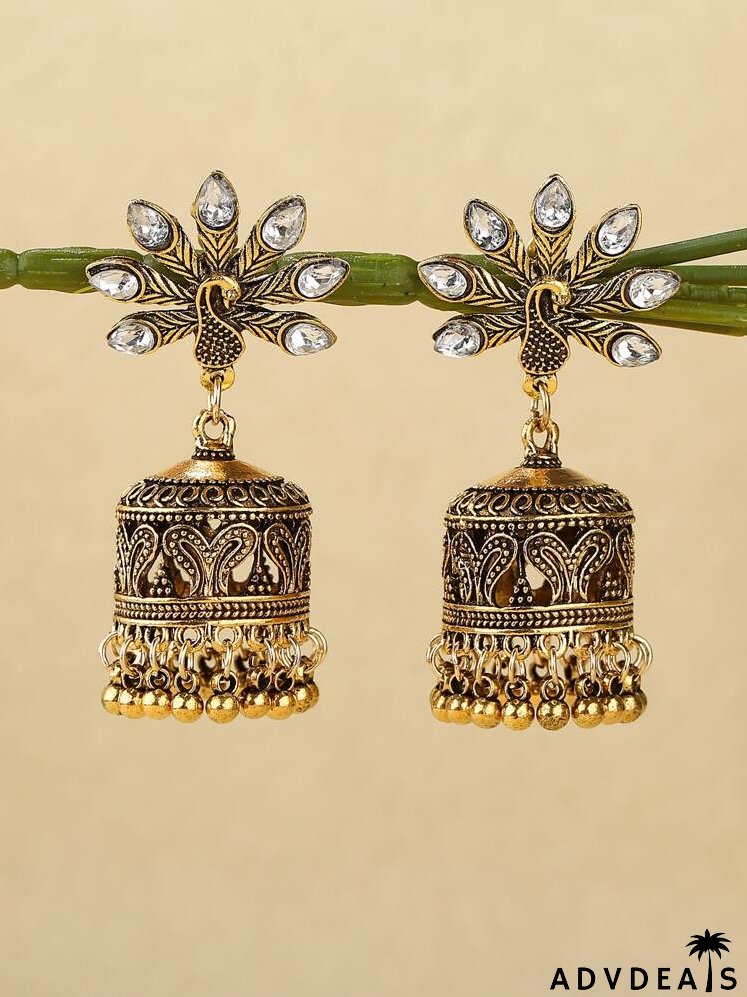 Peacock Design Jhumka Drop Earrings