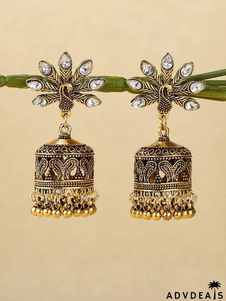 Peacock Design Jhumka Drop Earrings