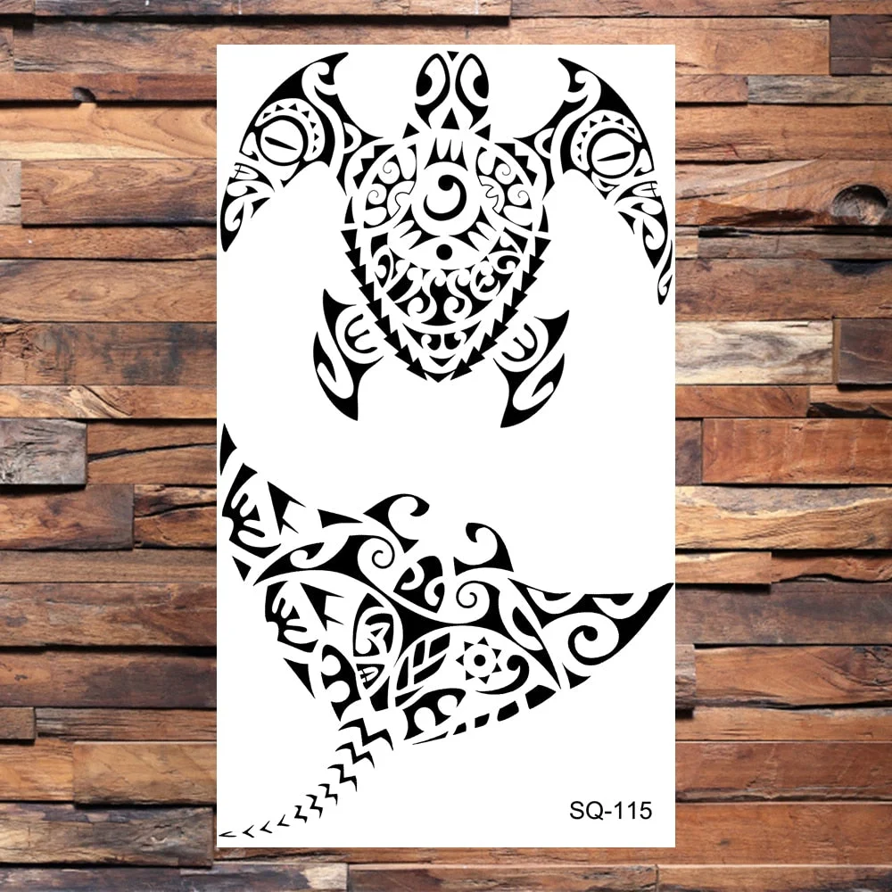 Black Dragon Temporary Tattoos For Men Women Realistic Scorpion Snake Fake Tattoo Sticker Body Arm Water Transfer Tatoos DIY