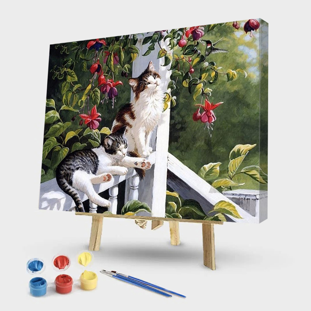 

50*40CM - Paint By Numbers - Running Cats, 501 Original