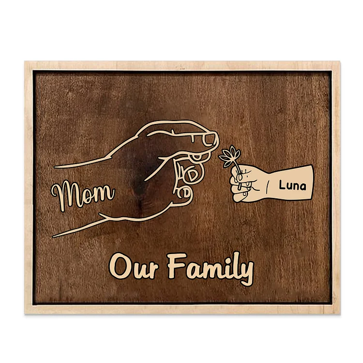 2 Names - Personalized Home Frame Wooden Ornament Home Decor for Family