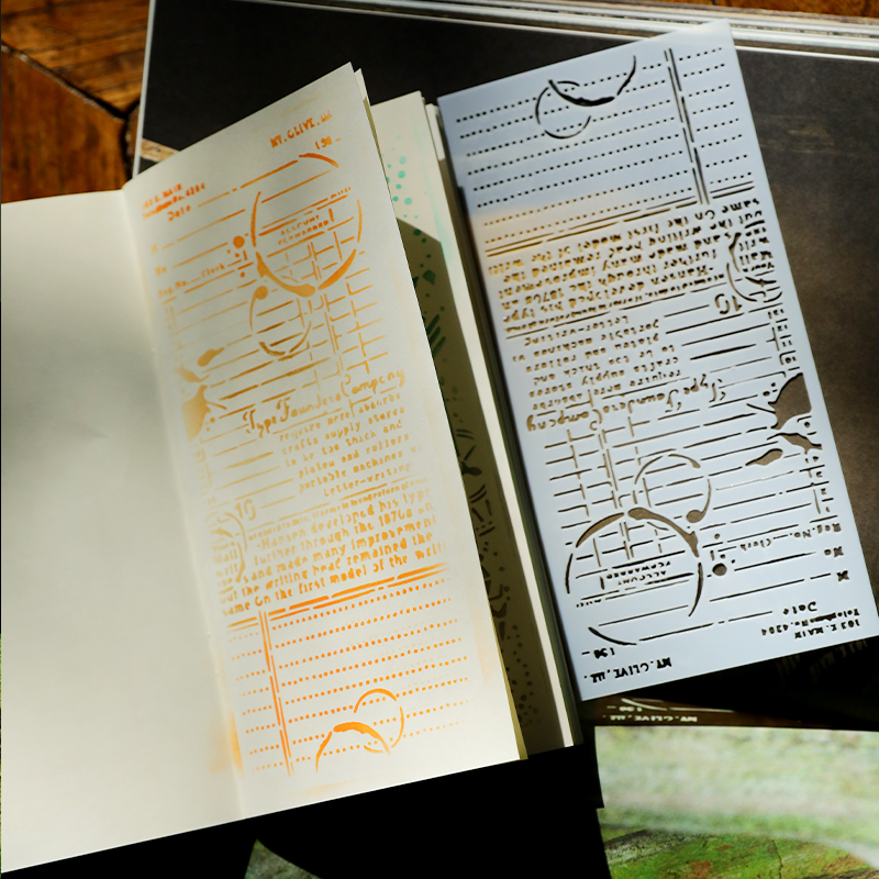 Journalsay Vintage Hollow Plastic Template Painting Aid Template Stencils 