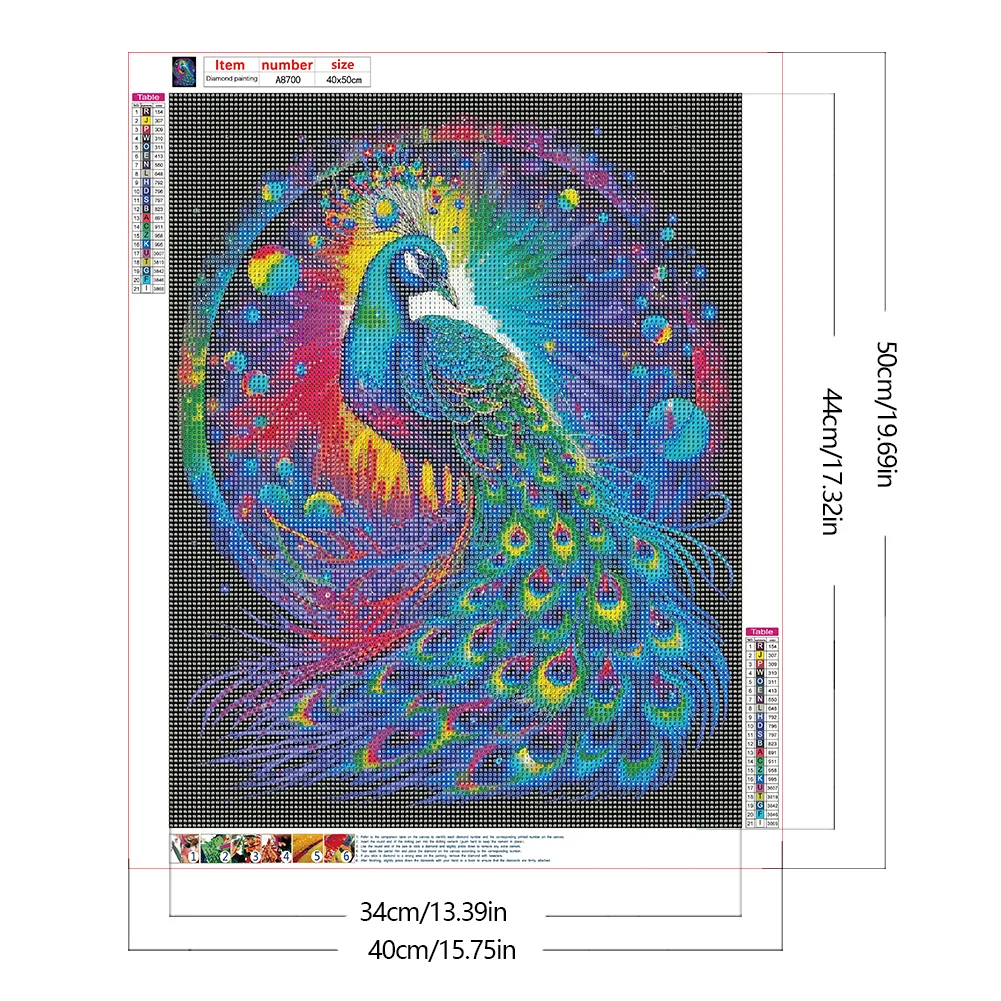 Diamond Painting - Full Round Drill - Peacock(Canvas|40*50cm)