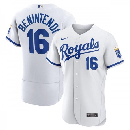 Men's Kansas City Royals #16 Andrew Benintendi White Flex Base Stitched Jersey NVDT