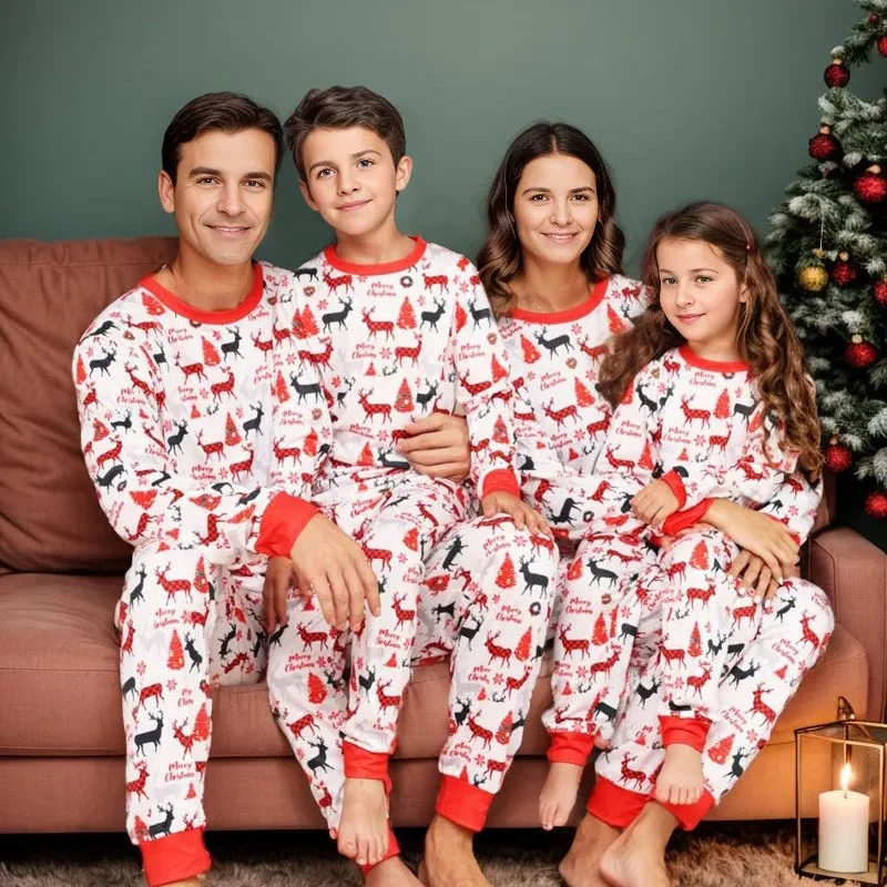 Christmas Letter Green Plaid Family Matching Pajamas Sets